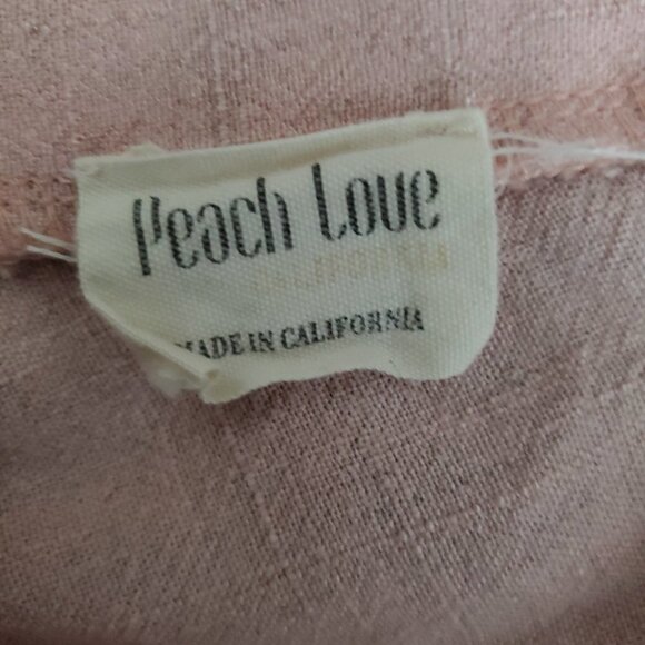 💎288Peach Love California V Neck Ruffled Flutter Sleeve Cropped Linen Blend Top - Picture 2 of 6